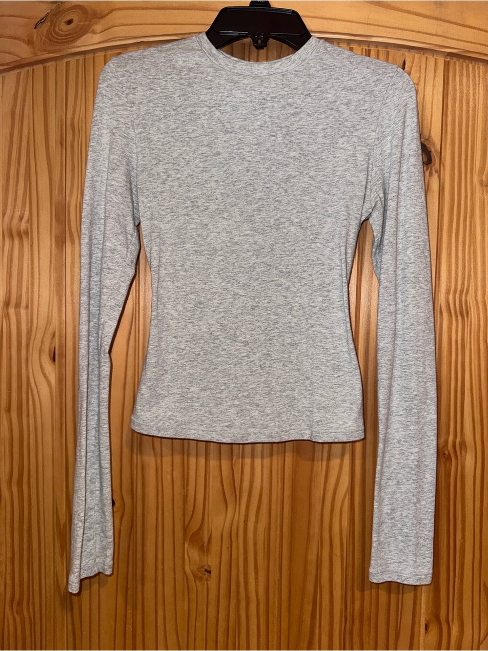 Skims Grey Cotton Jersey Long Sleeve Tshirt
